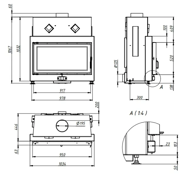 топка 95x52 чертеж