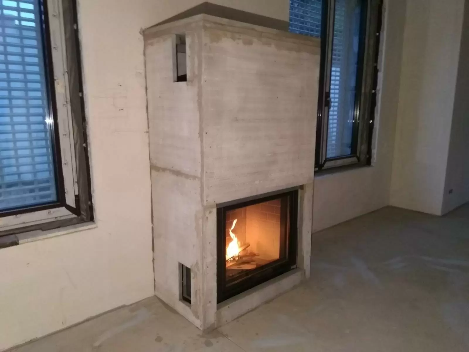 установка чугунного камина