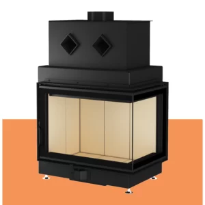 Камин с угловым стеклом (правый угол)