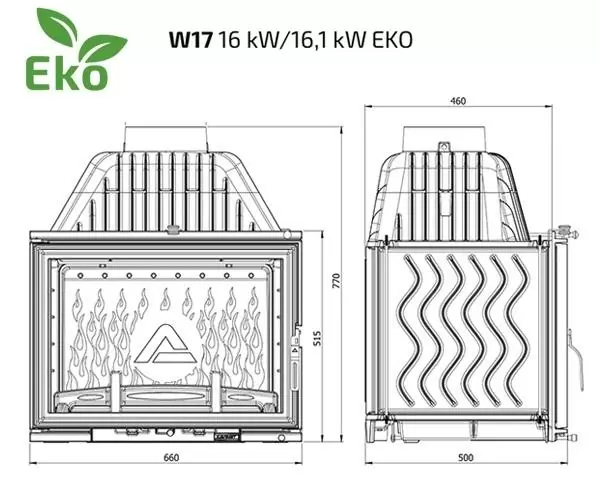 Топка Kawmet W17 чертеж