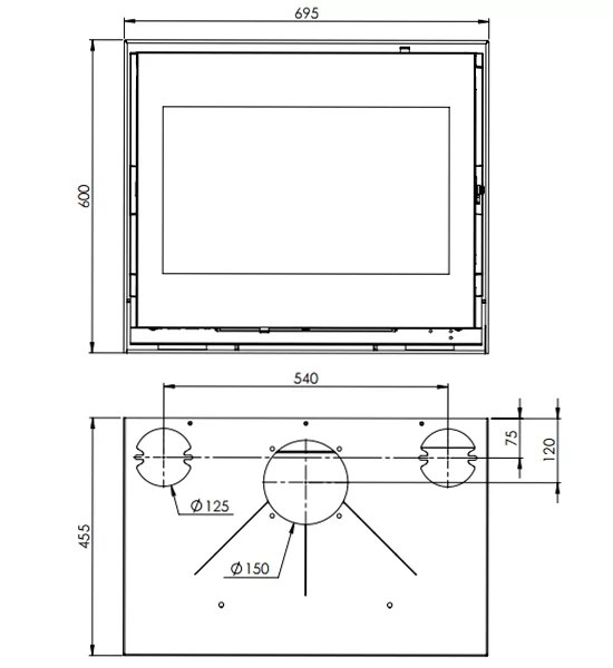 топка Dovre 2620 SC_B чертеж