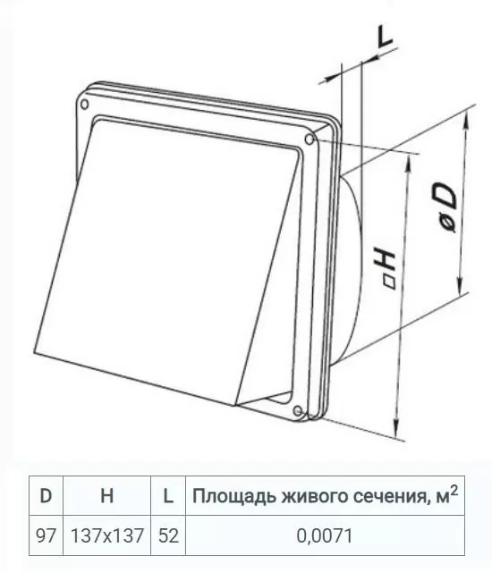 Колпак Вентс МВМ 102 В Н чертеж