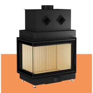 Топка с цельнотянутым стеклом угловая