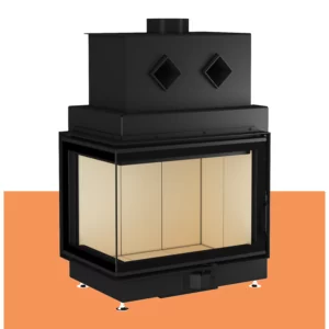 Камин с угловым стеклом (левый угол)