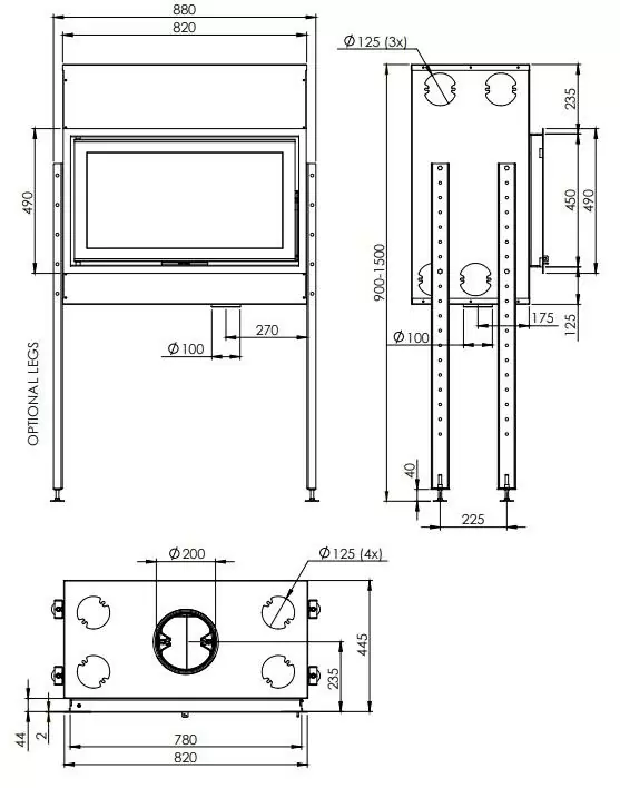 Чертеж Довр Виста 800 с ножками