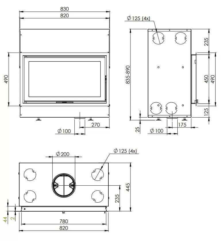 Чертеж Dovre VISTA 800 базовый
