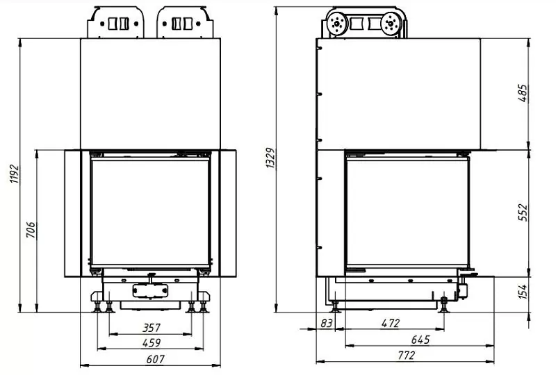 топка 45x50x45x52 h чертеж 1