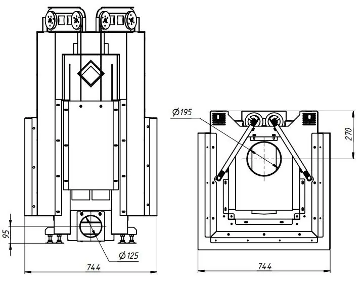 каминная топка 45x50x45x52 h чертеж 2