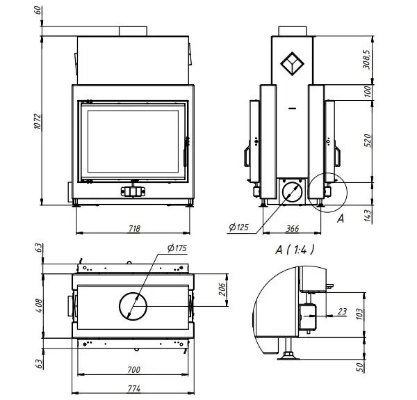 топка 70x52 О чертеж