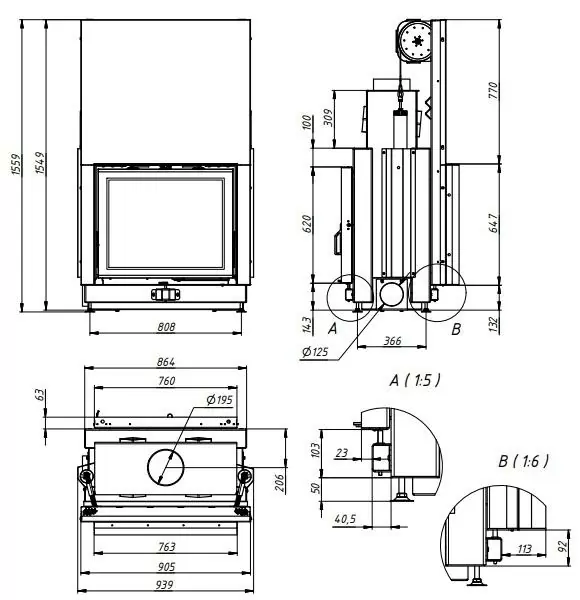 топка 76x62 ОН чертеж