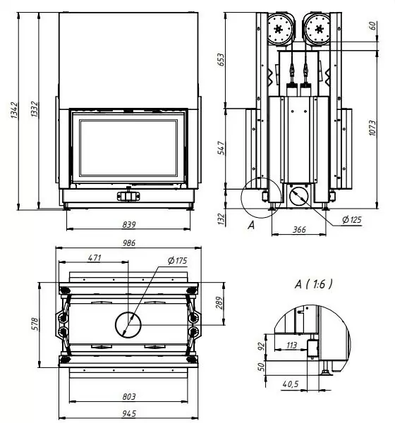 топка 80x52 ОНН чертеж