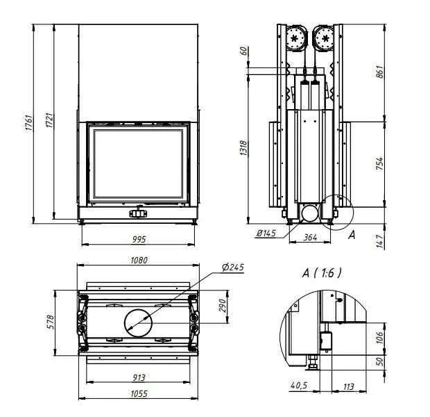 топка 90x75 ОНН чертеж