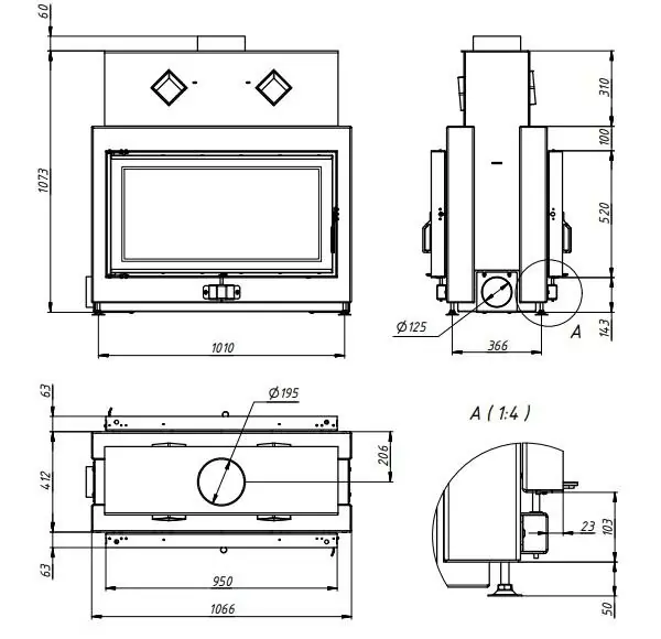 топка 95x52 О чертеж