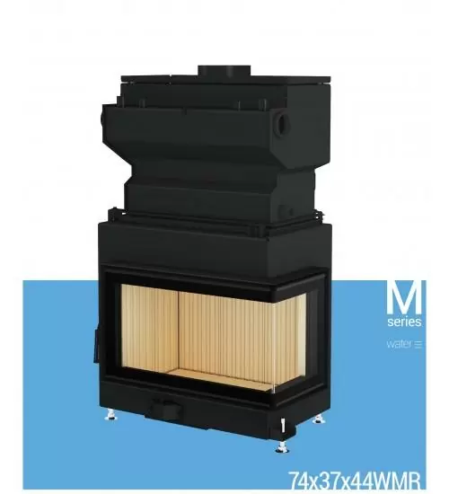 Угловая топка с водяным контуром 74x37x44 см