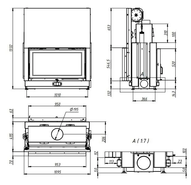 топка 95х52 OH чертеж