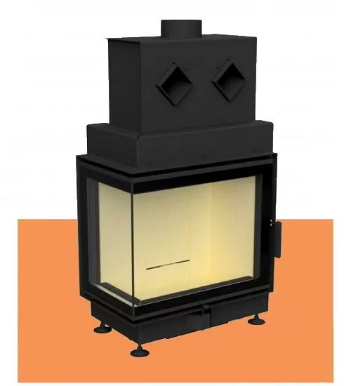 Угловая каминная топка 61x37x52 L