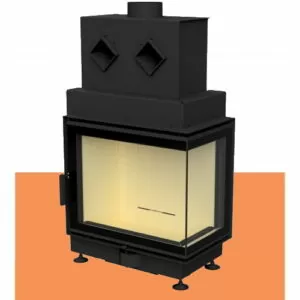 Угловая каминная топка 61x37x52 R