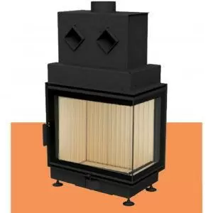 Угловая каминная топка 61x37x52+R