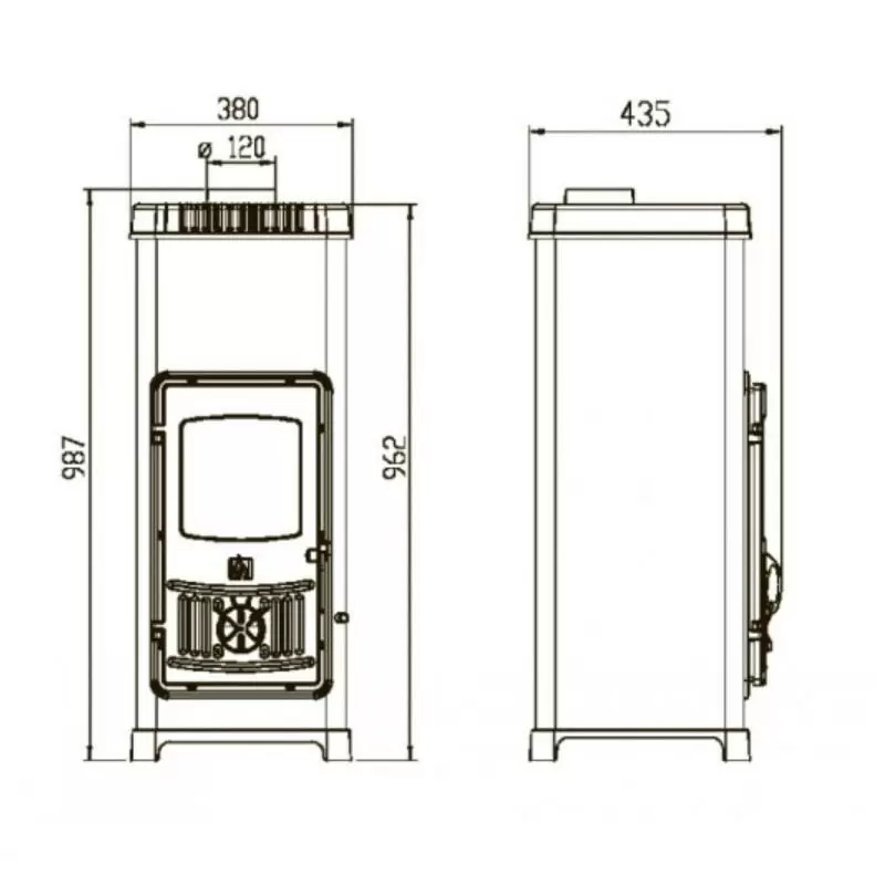 Буржуйка Plamen Dora 10 N чертеж