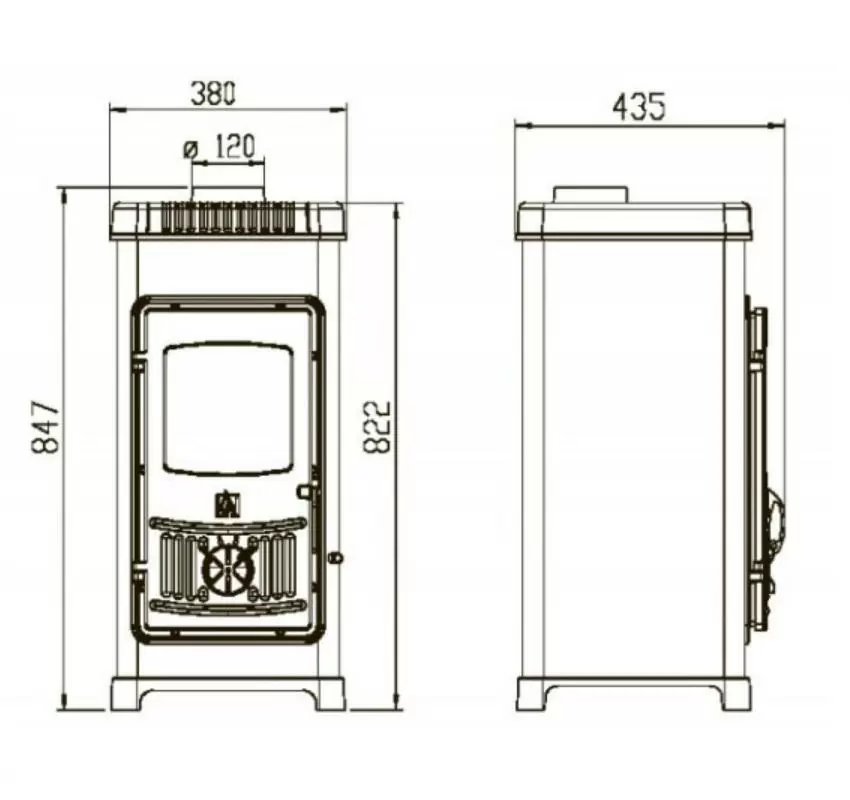 Чертеж буржуйки Plamen Dora 8 N