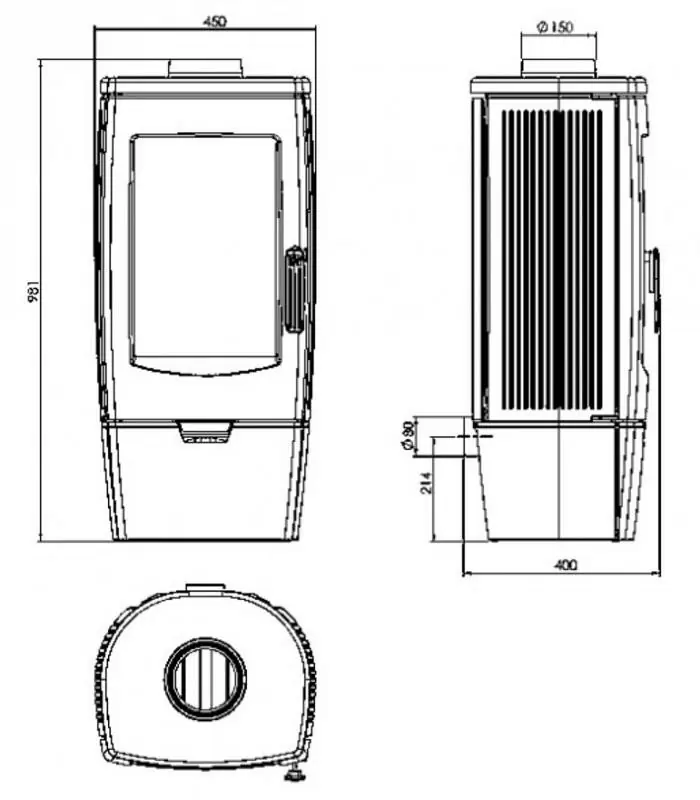Печь Plamen Gala чертеж