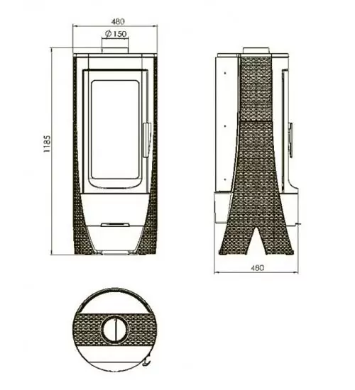 Печь Plamen Nera чертеж