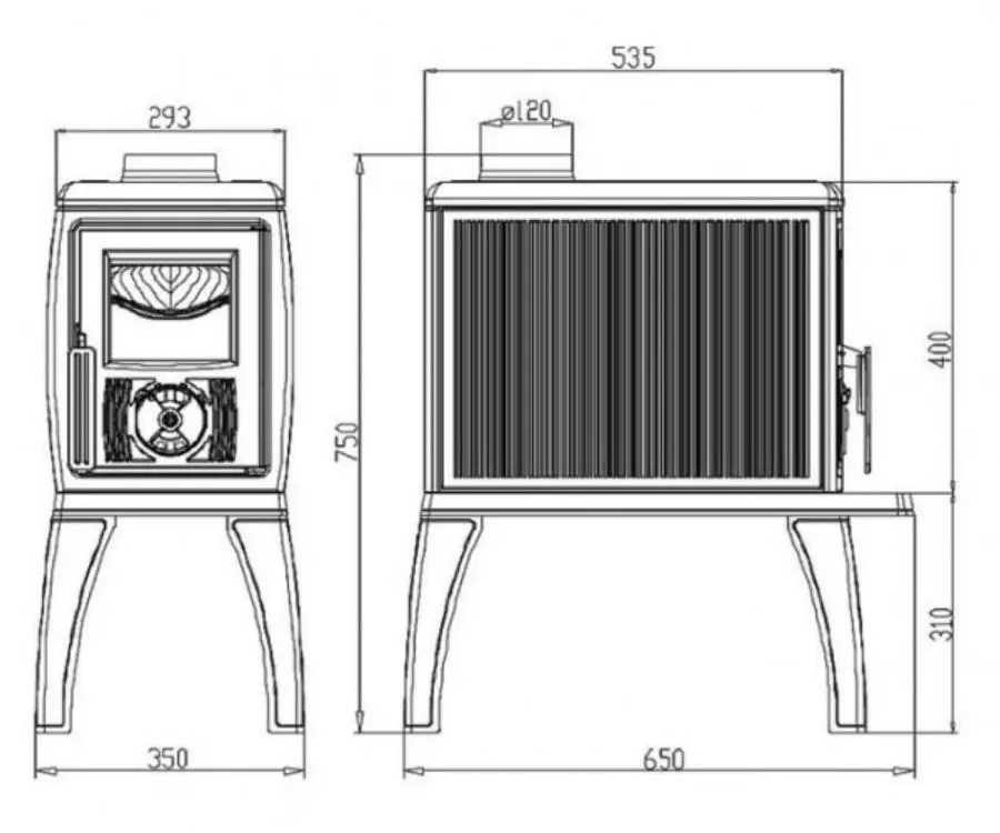 Печь Plamen Trenk чертеж