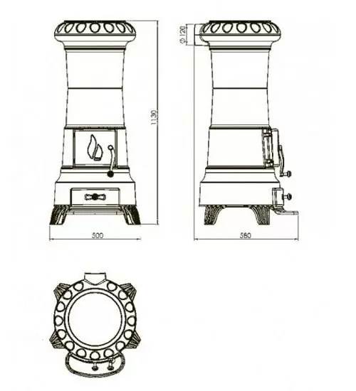 Печь Plamen Julia чертеж