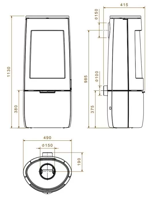 Печь Dovre BOLD 400 чертеж