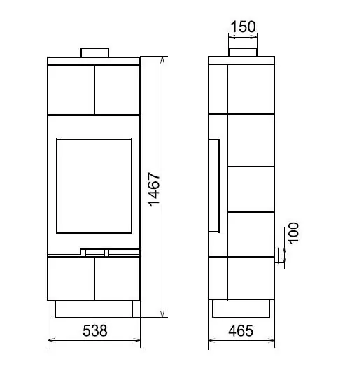 Печь THORMA Atika Ceramic Extra чертеж